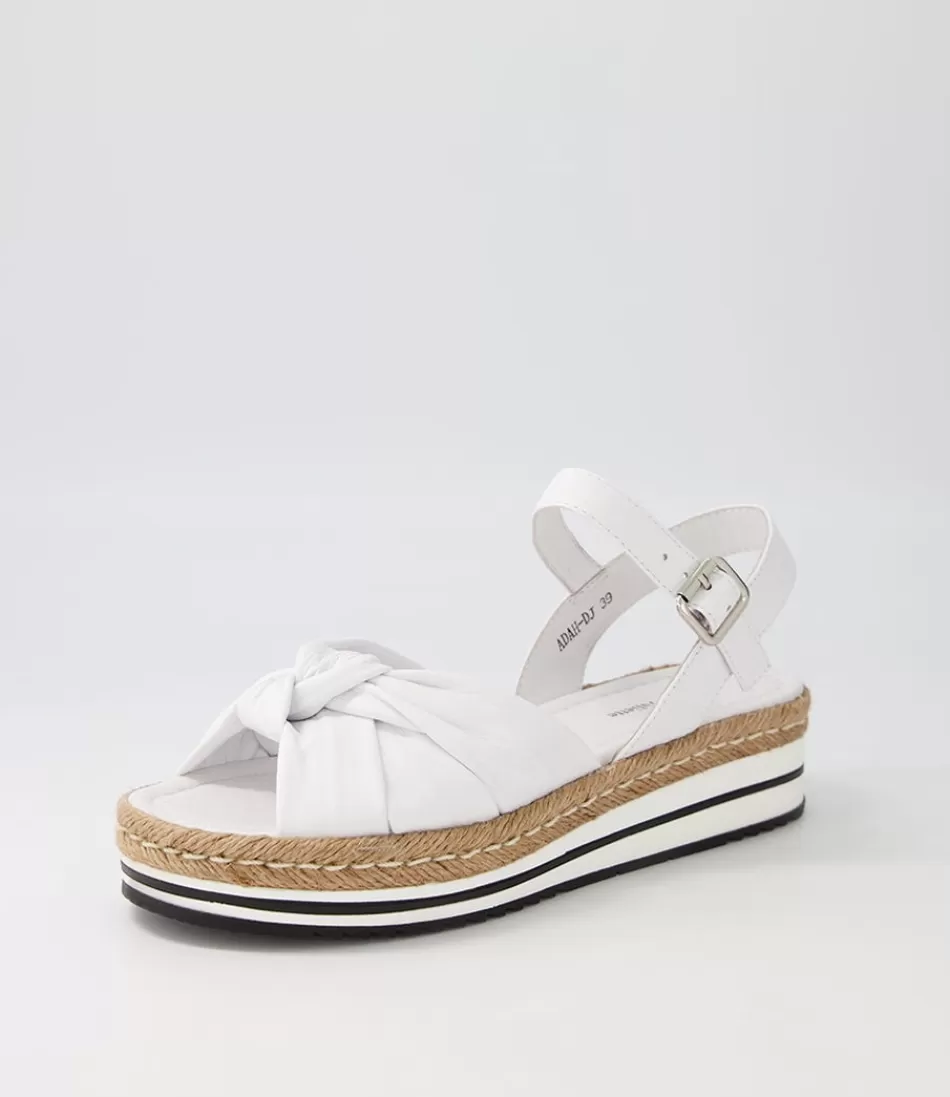 Women DJANGO & JULIETTE Espadrilles<Adah White Leather Espadrilles