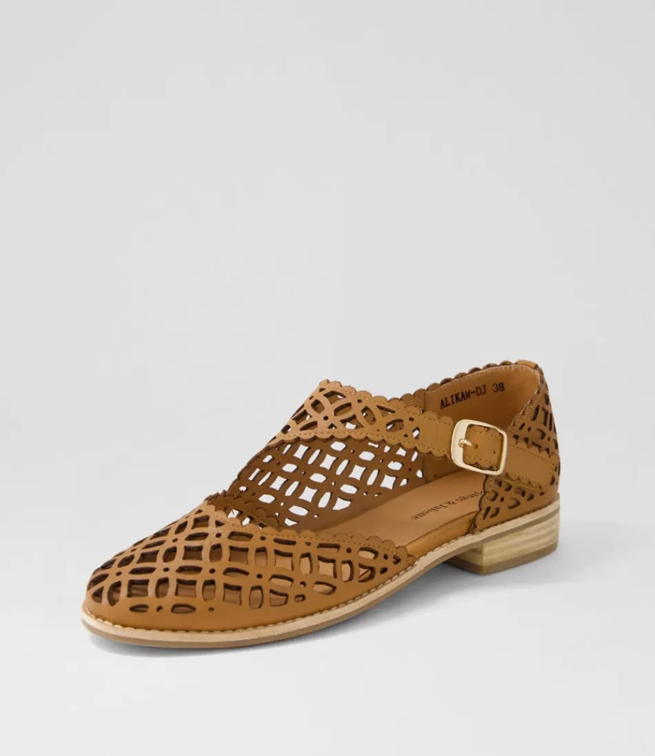 Women DJANGO & JULIETTE Flats<Alikam Tan Leather Flat Shoes