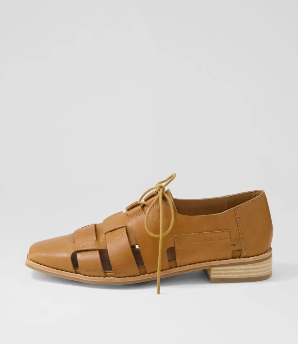 Women DJANGO & JULIETTE Flats<Alisane Tan Leather Lace Up Flats