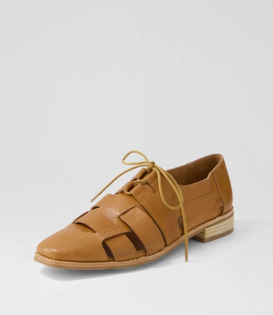 Women DJANGO & JULIETTE Flats<Alisane Tan Leather Lace Up Flats