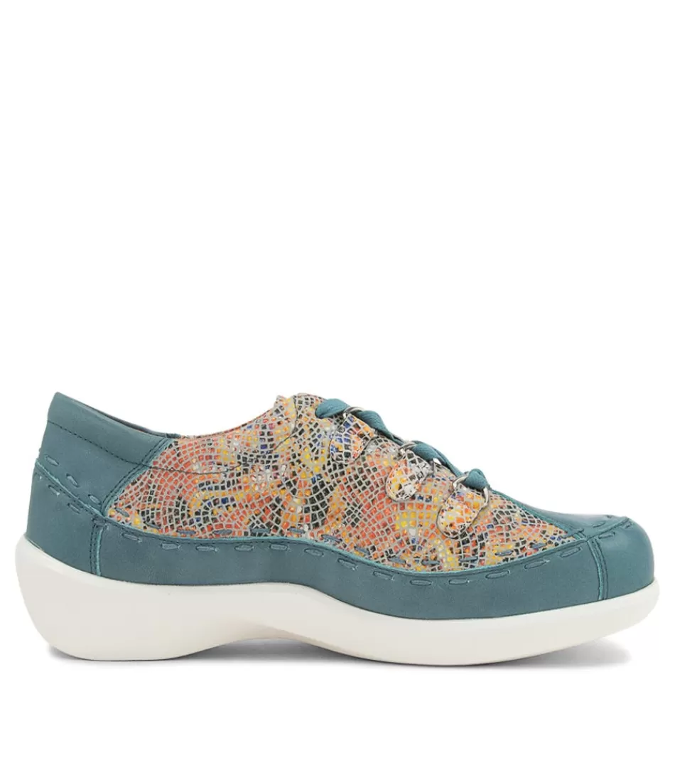 Women ZIERA Comfort<Allsorts Xw Blue White Multi Flat Shoes