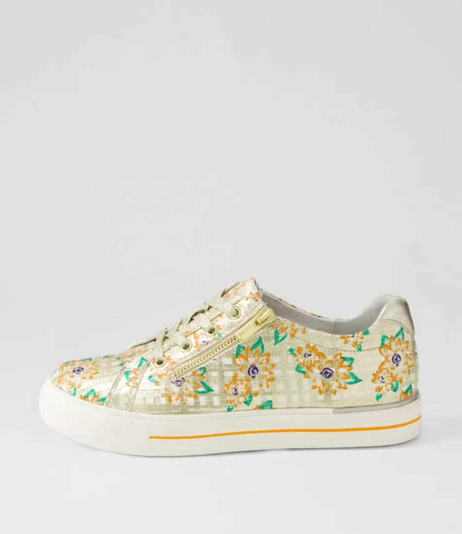 Women ZIERA Sneakers<Audry W Orange Cut Pale Gold Leather Sneakers