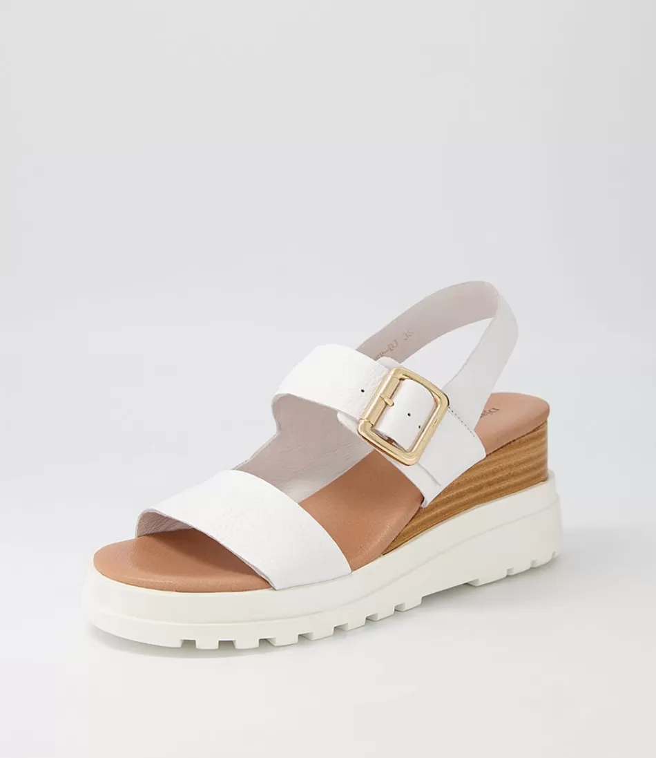 Women DJANGO & JULIETTE Wedges<Barmer White Leather Sandals