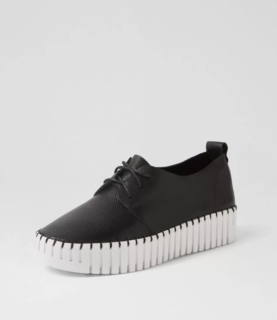 Women DJANGO & JULIETTE Wedges<Batu Black White Leather Sneakers