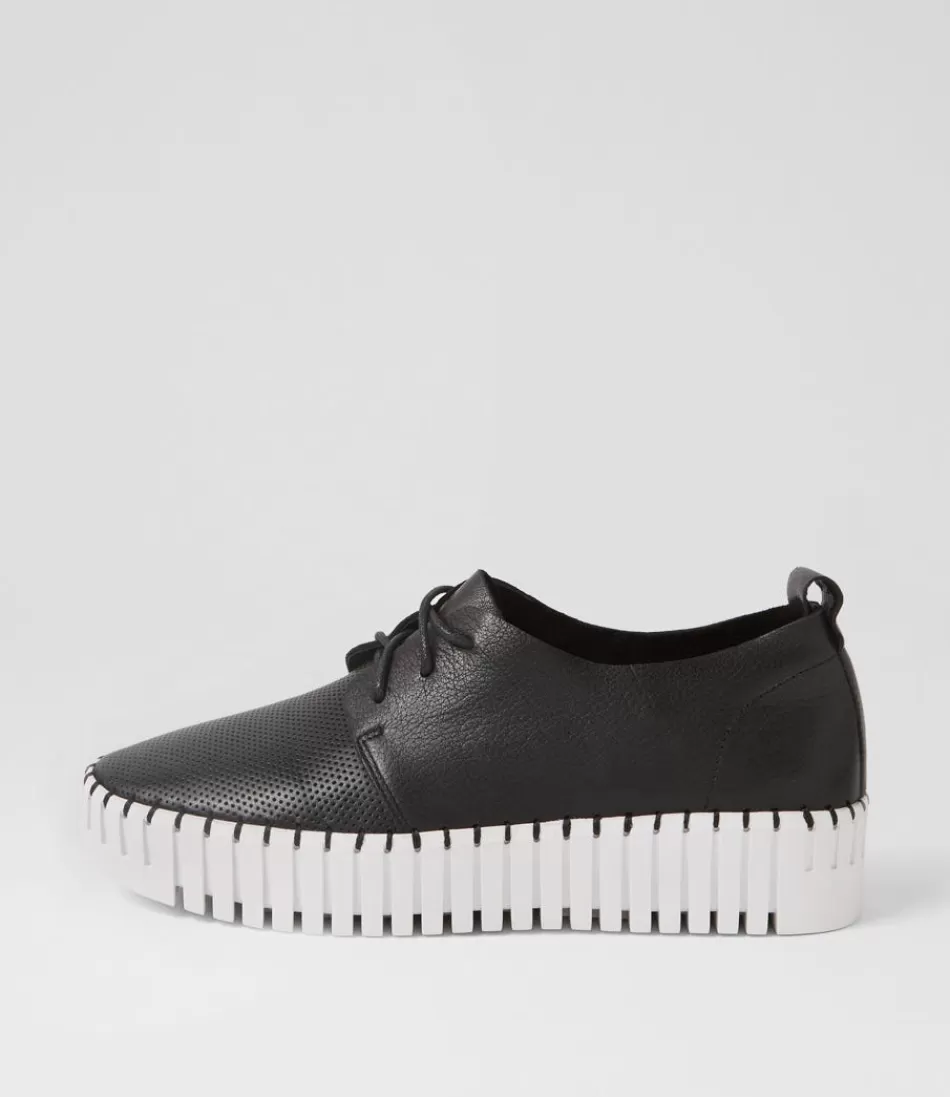 Women DJANGO & JULIETTE Wedges<Batu Black White Leather Sneakers