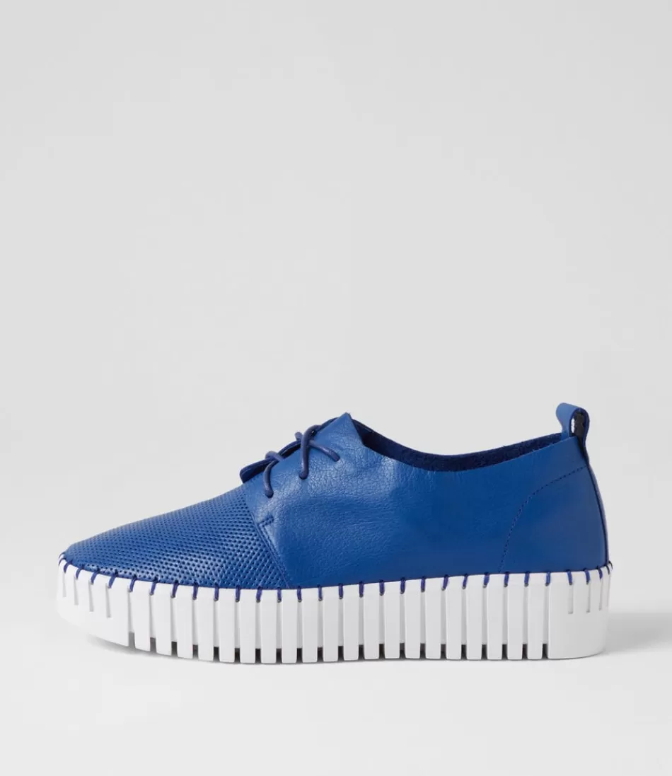 Women DJANGO & JULIETTE Wedges<Batu Cobalt White Leather Sneakers