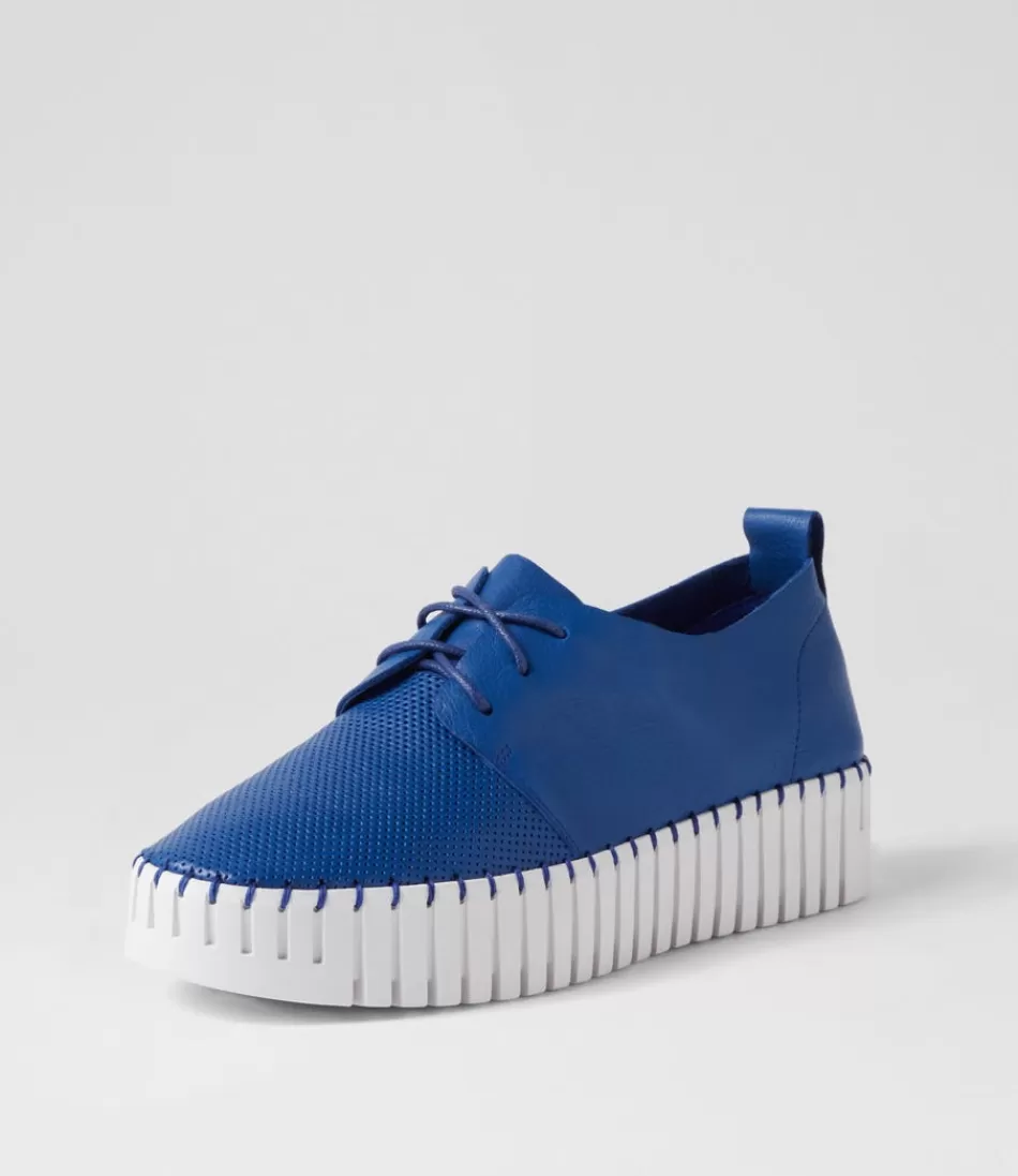 Women DJANGO & JULIETTE Wedges<Batu Cobalt White Leather Sneakers