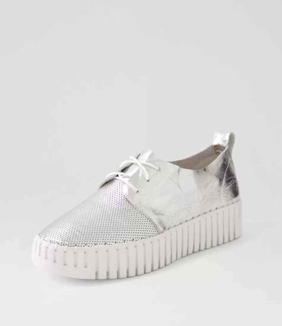 Women DJANGO & JULIETTE Wedges<Batu Silver Shine Leather Sneakers