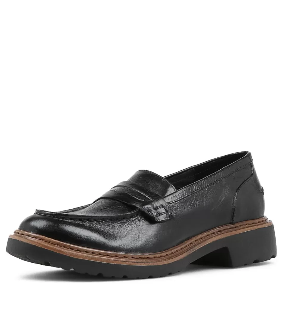 Women DJANGO & JULIETTE Loafers<Benicio Black Leather Loafers