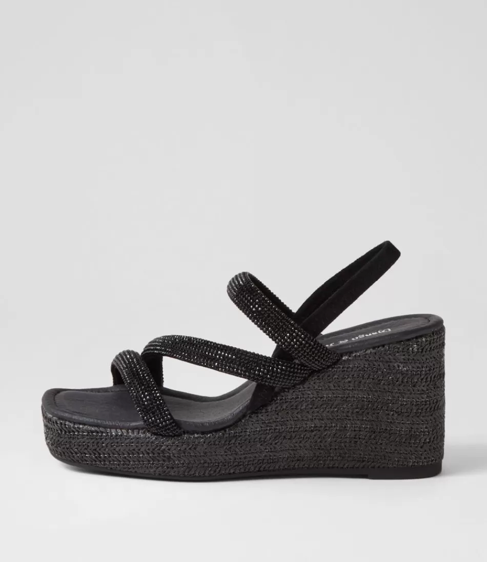 Women DJANGO & JULIETTE Wedges<Cookie Black Mix Multi Sandals