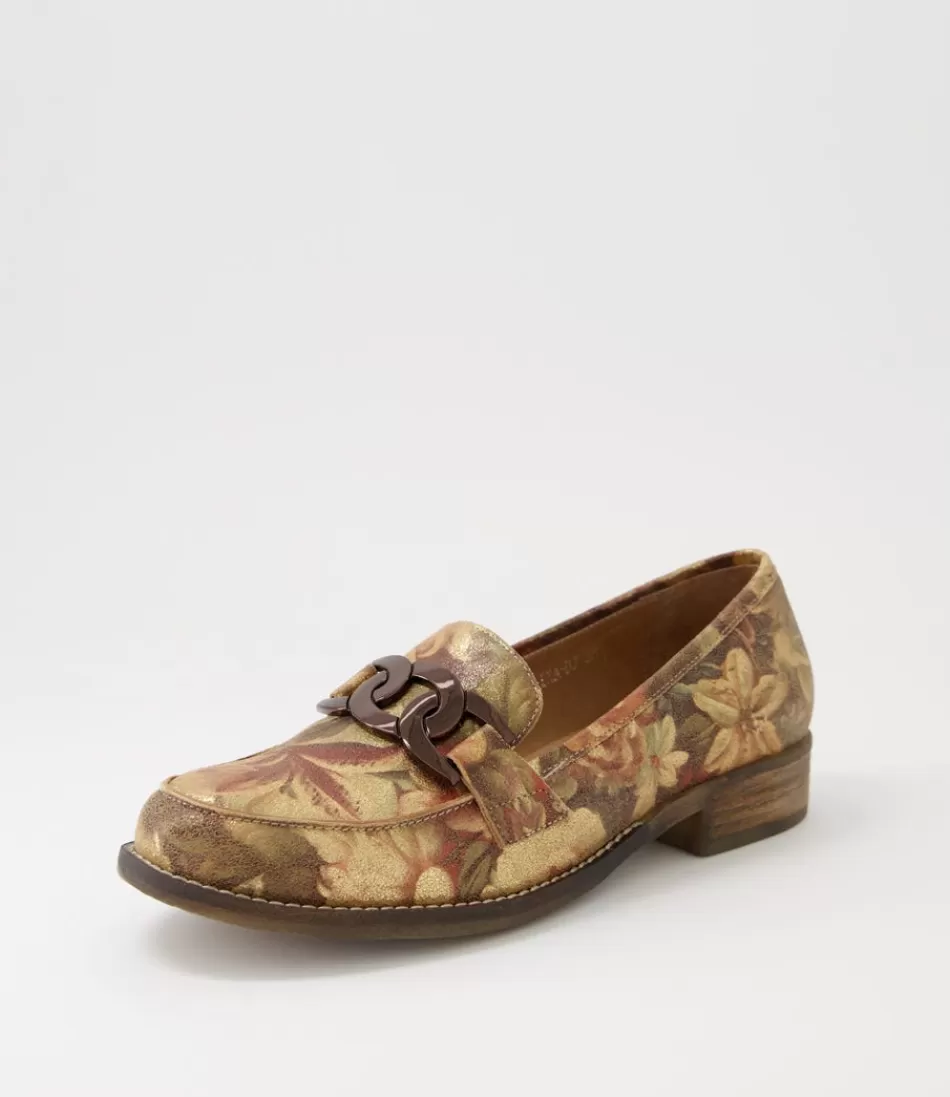 Women DJANGO & JULIETTE Loafers<Corina Vintage Metal Floral Leather Loafers