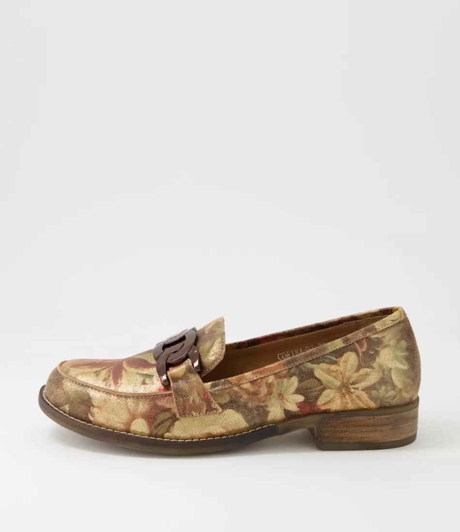 Women DJANGO & JULIETTE Loafers<Corina Vintage Metal Floral Leather Loafers