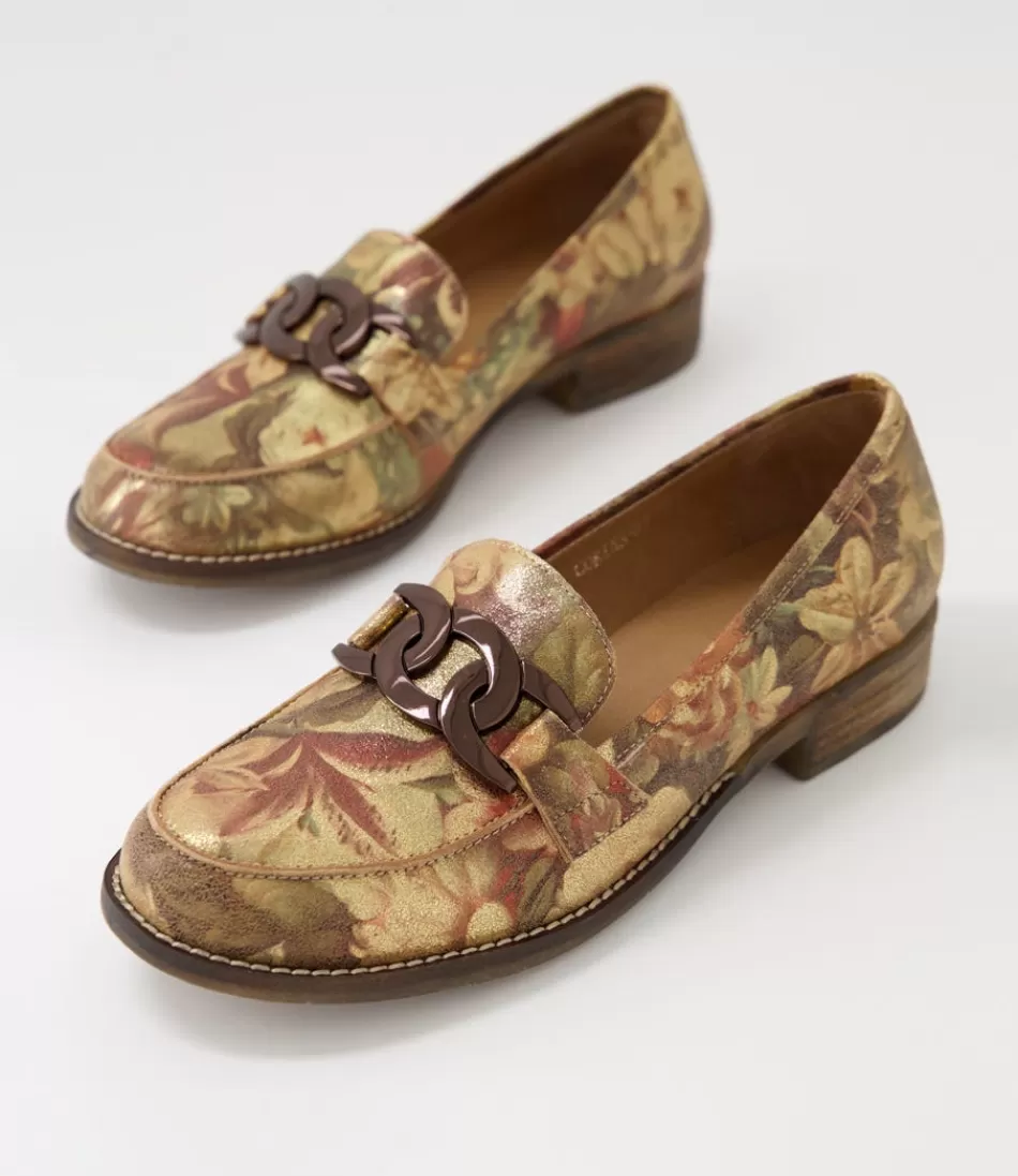 Women DJANGO & JULIETTE Loafers<Corina Vintage Metal Floral Leather Loafers