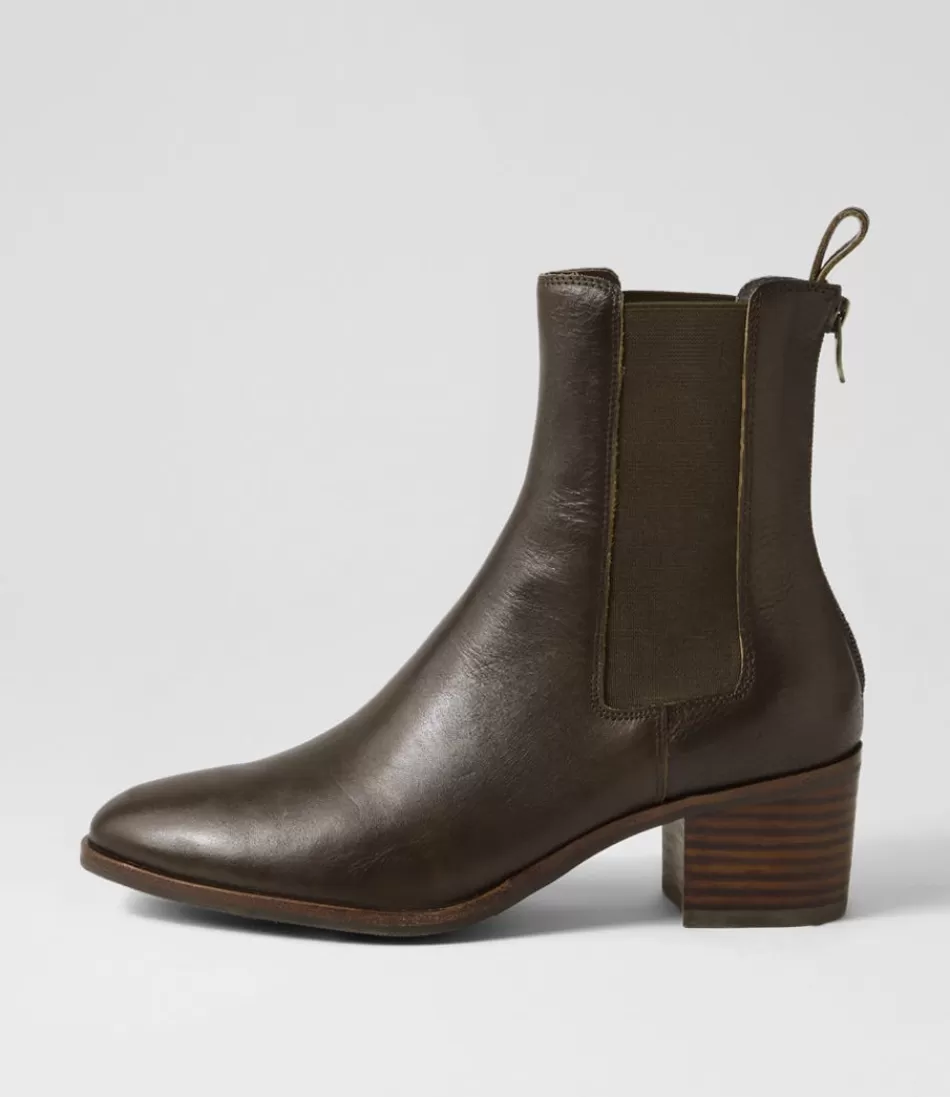 Women DJANGO & JULIETTE Boots<Dowell Dark Olive Choc Leather Chelsea Boots