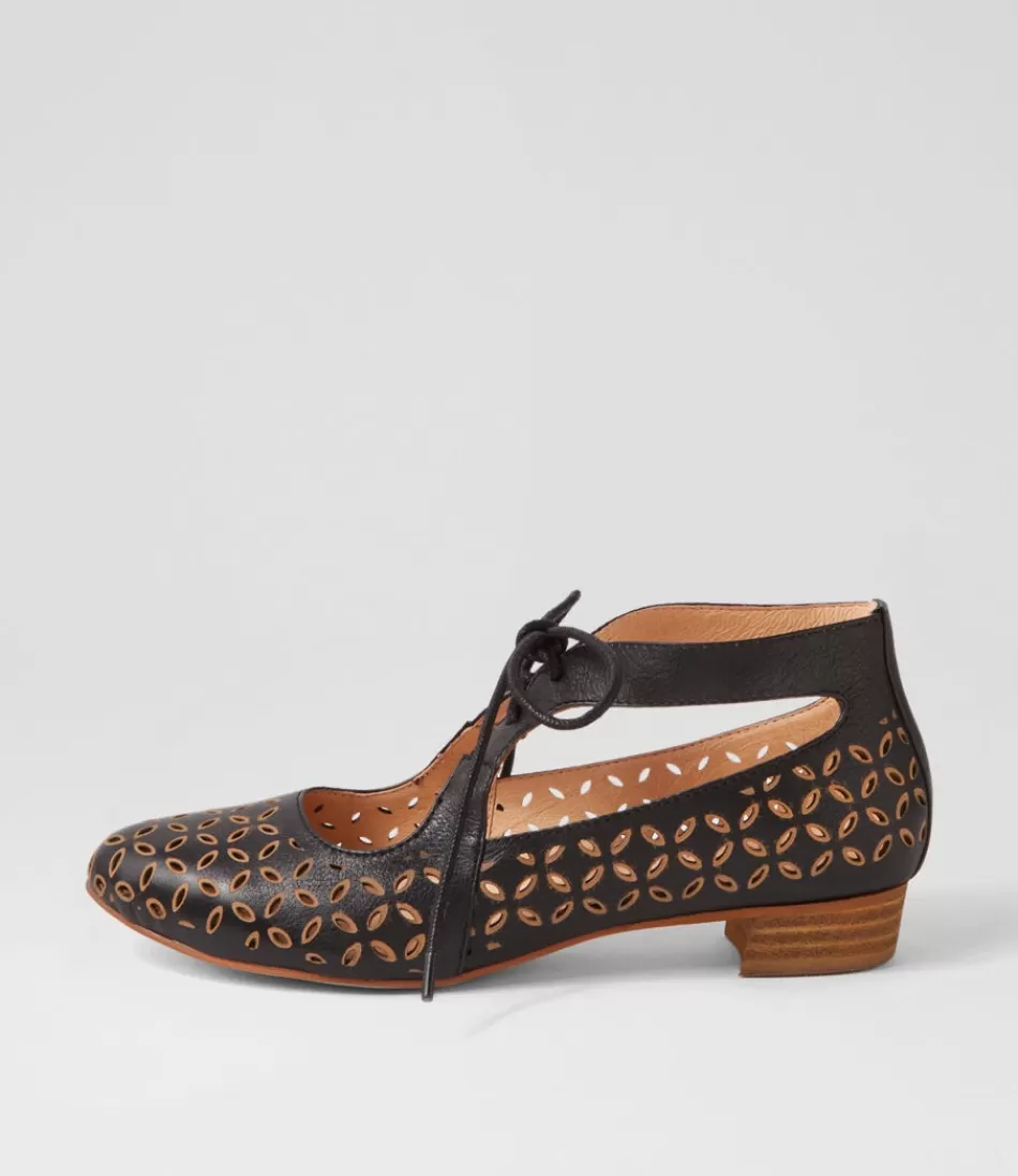 Women DJANGO & JULIETTE Flats<Eldon Black Tan Leather Lace Up Flats