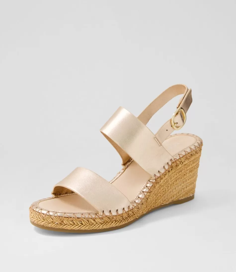 Women TOP END Espadrilles<Gaga Rose Gold Rope Leather Sandals