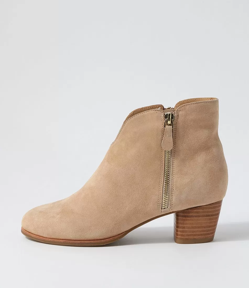 Women ZIERA Boots<Govak W Latte Suede Ankle Boots
