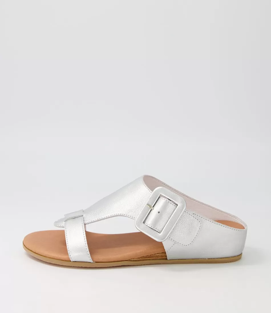 Women DJANGO & JULIETTE Wedges<Halle Silver Leather Slides