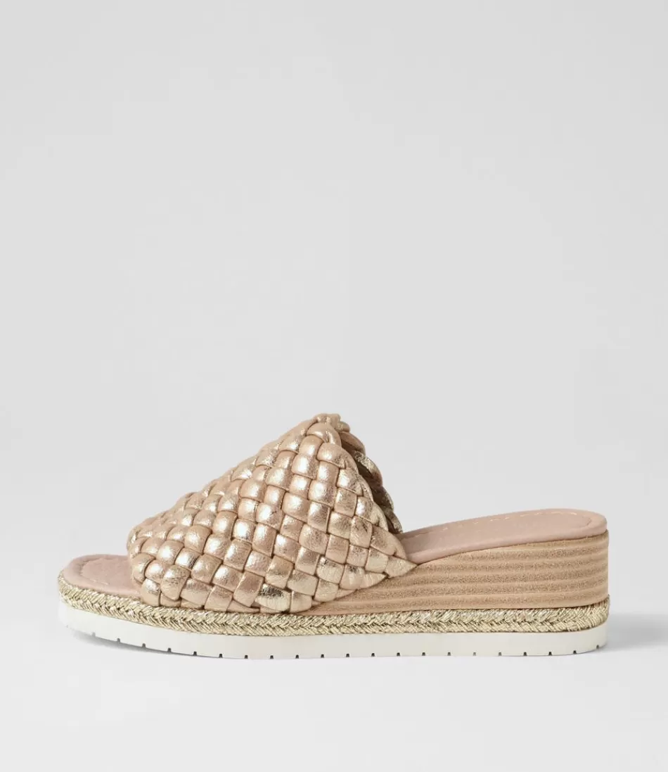 Women DJANGO & JULIETTE Espadrilles<Idalis Old Gold Scratch Leather Sandals