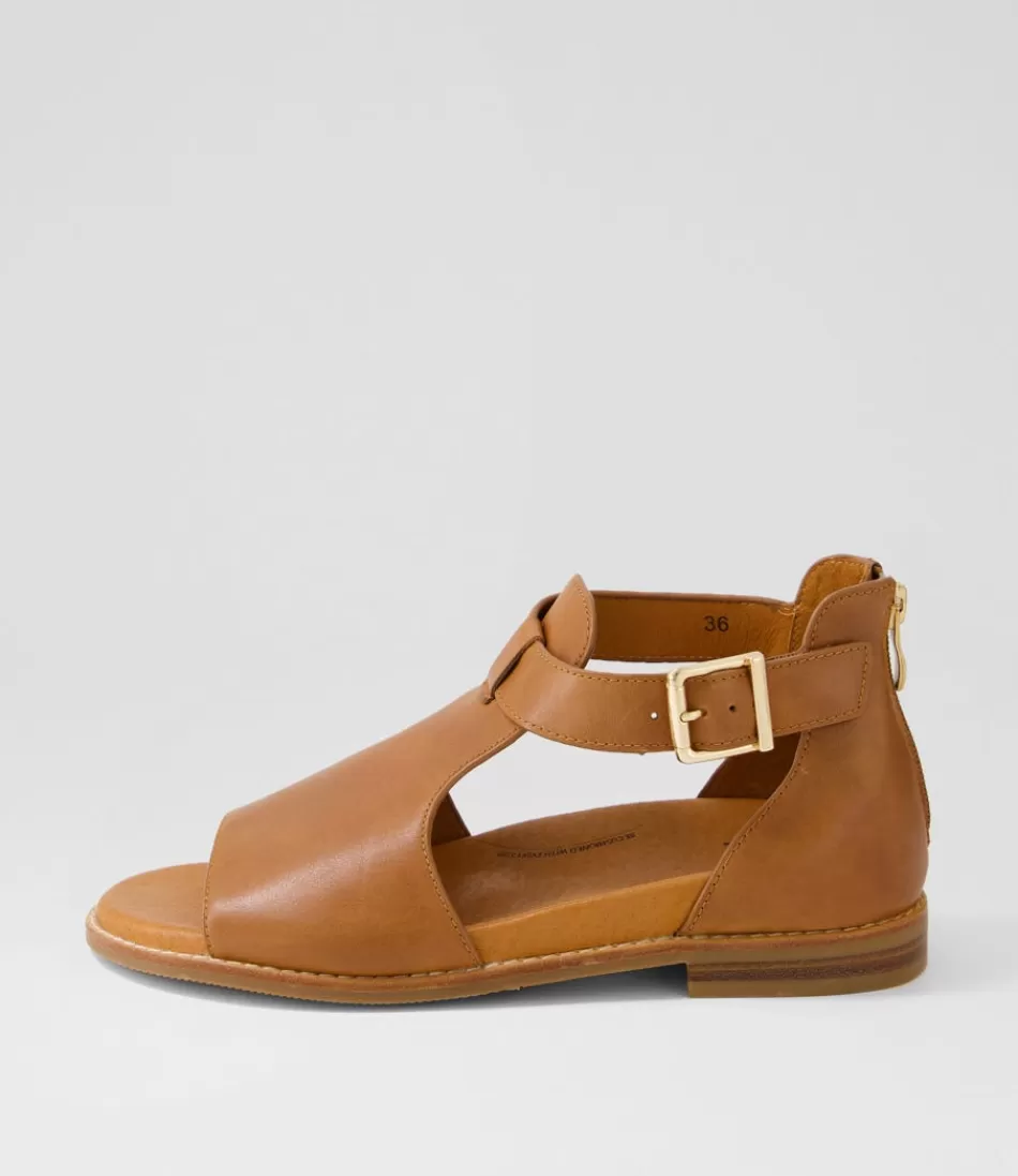 Women ZIERA Flats<Jeskie W Tan Leather Sandals