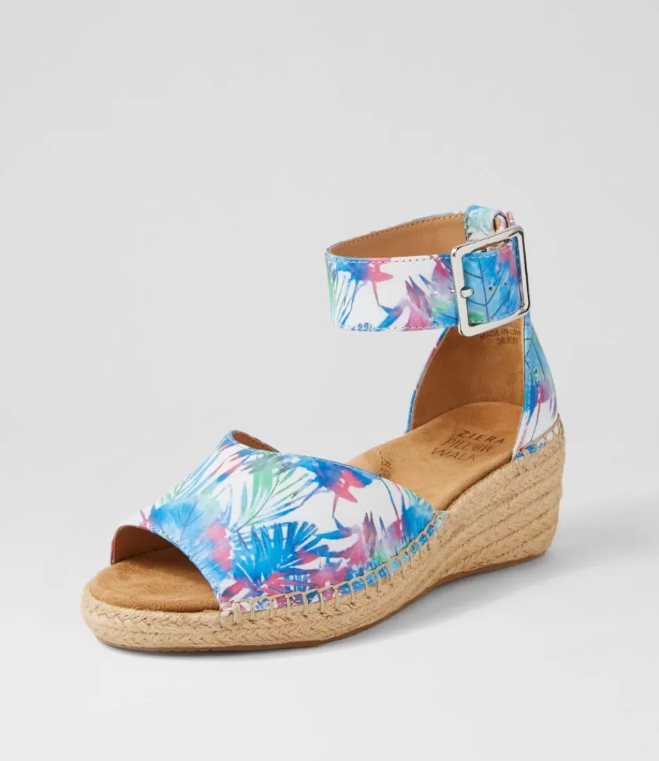 Women ZIERA Espadrilles<Koen Xw Blue Palms Leather Espadrilles