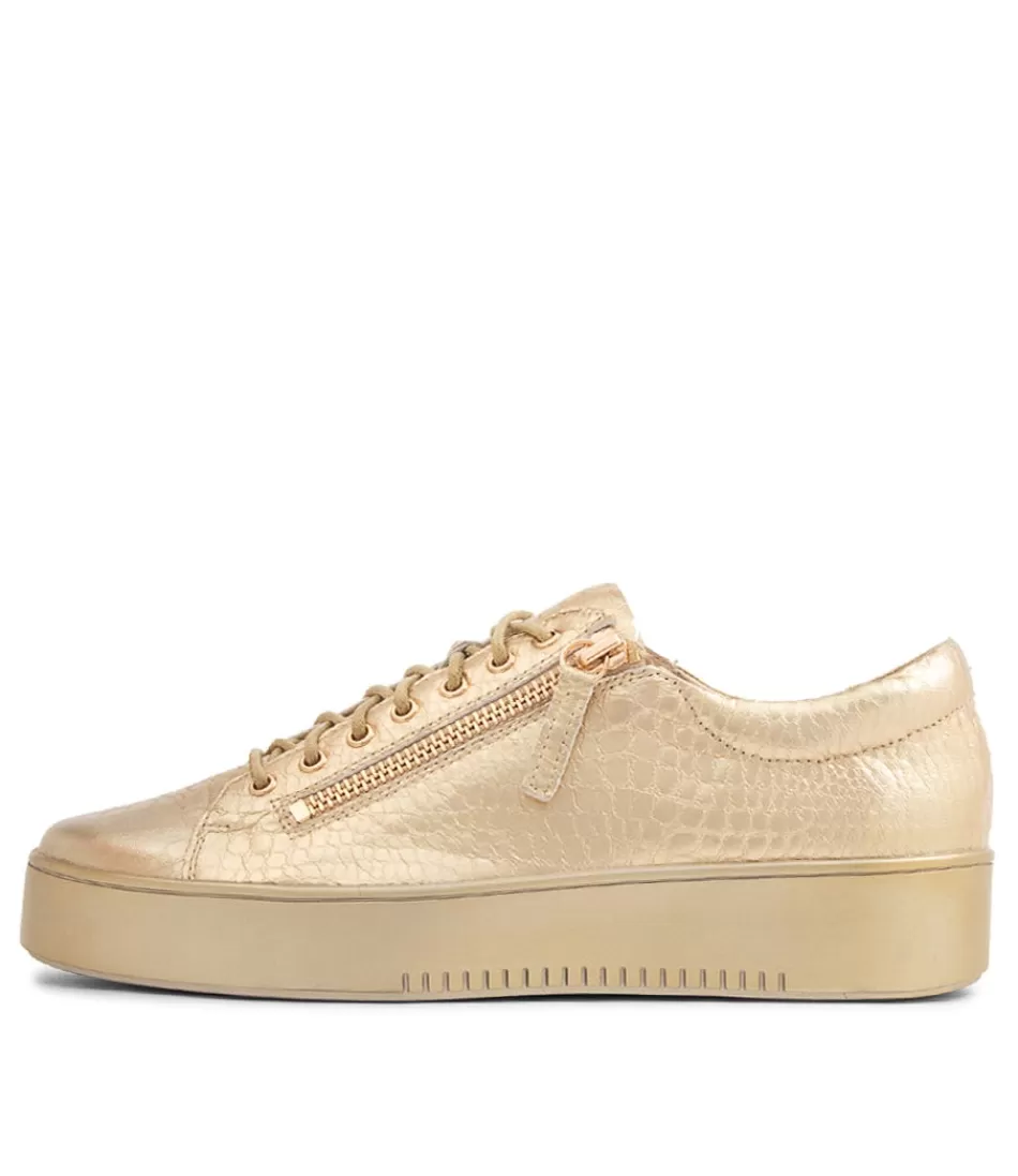 Women DJANGO & JULIETTE Sneakers<Laila Gold Croco Leather Sneakers Gs