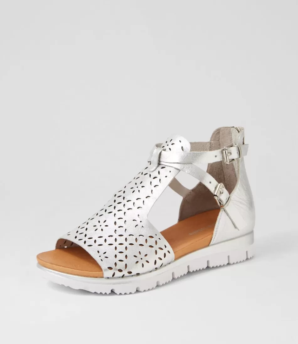 Women DJANGO & JULIETTE Wedges<Lopical Silver Leather Sandals