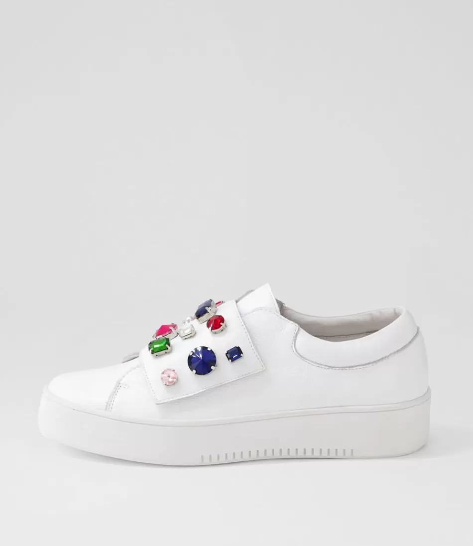 Women DJANGO & JULIETTE Sneakers<Lunit White Bright Jewels Leather Sneakers