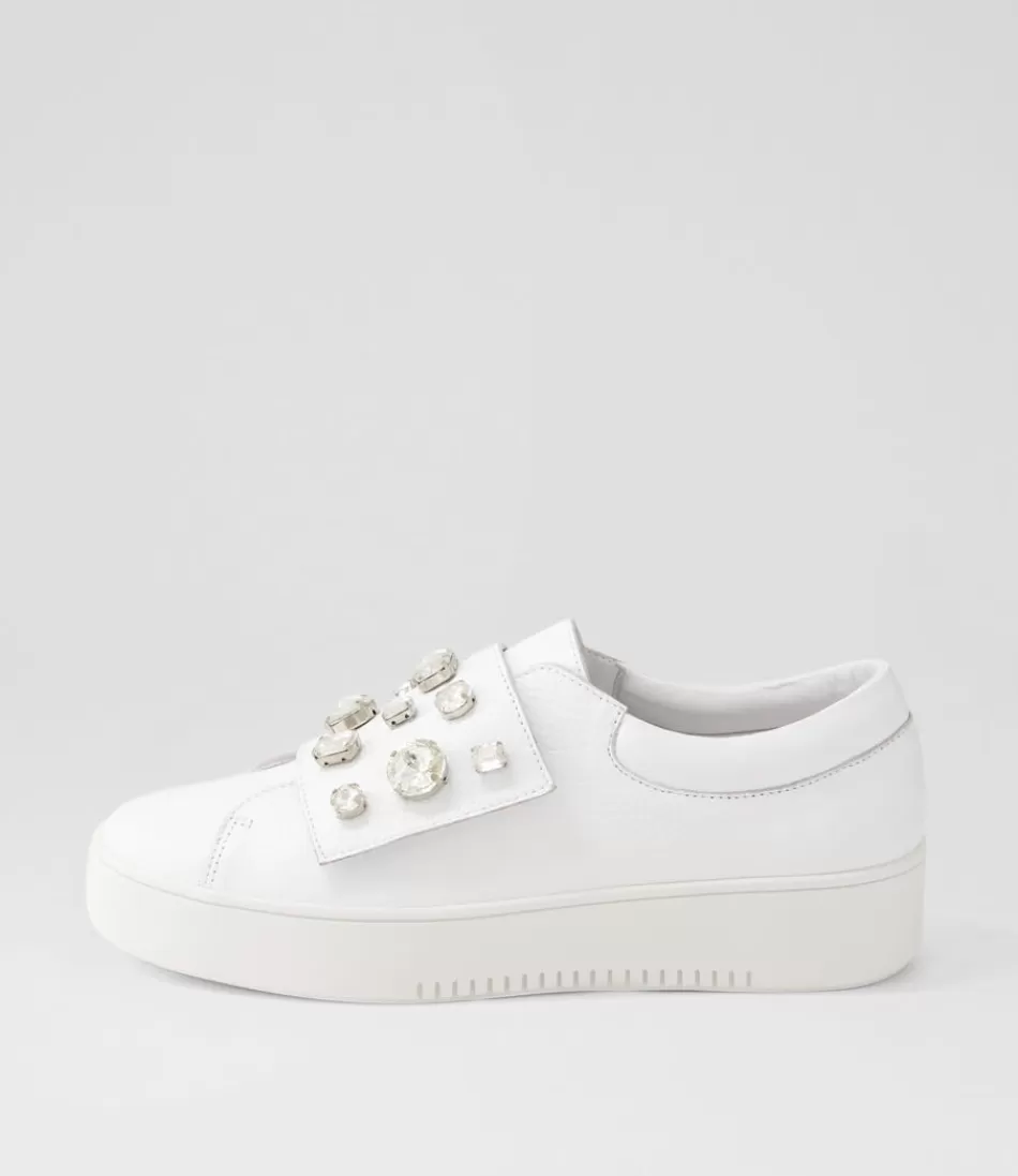 Women DJANGO & JULIETTE Sneakers<Lunit White Silver Jewels Leather Sneakers