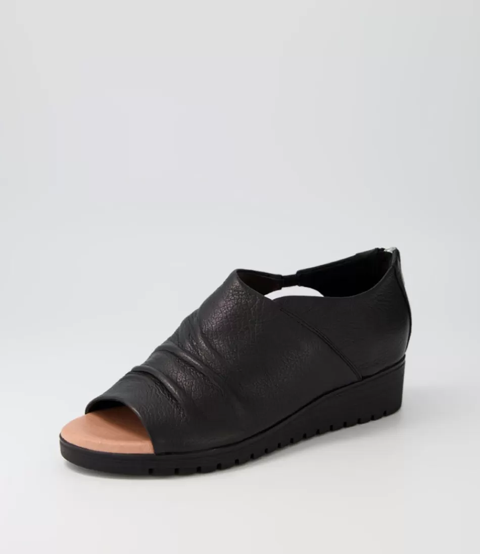 Women DJANGO & JULIETTE Wedges<Macerio Black Leather Sandals Bs