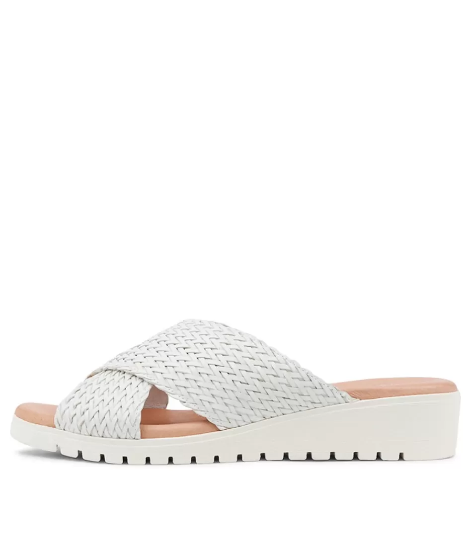Women DJANGO & JULIETTE Wedges<Manal White Weave Slides