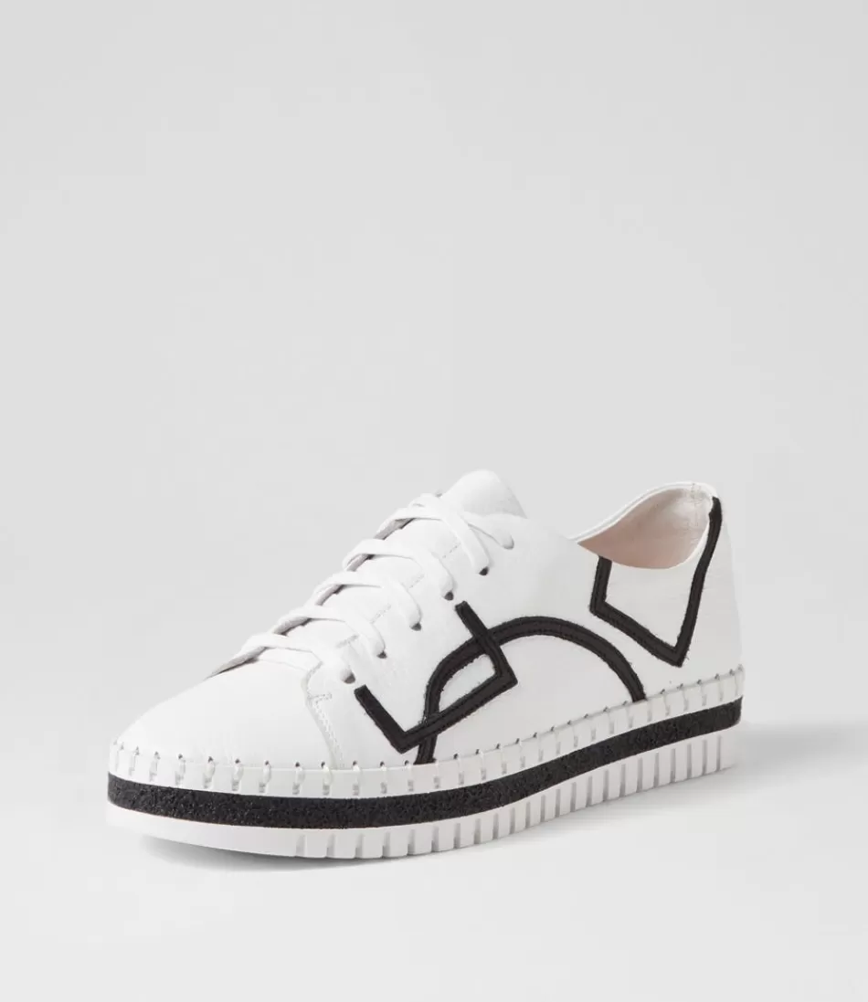 Women DJANGO & JULIETTE Sneakers<Mando White Black Leather Sneakers