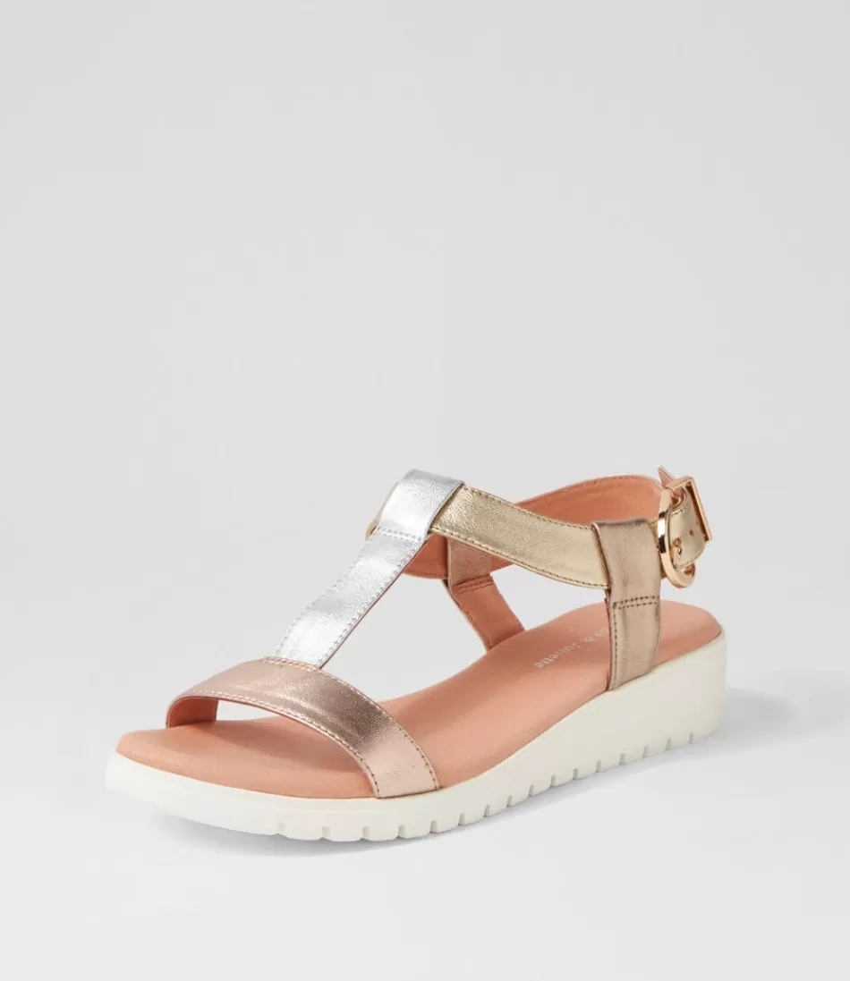 Women DJANGO & JULIETTE Wedges<Marj Metallic Multi Leather Sandals