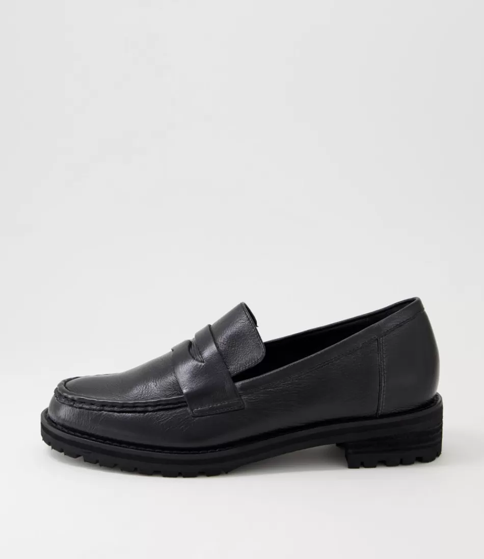 Women ZIERA Loafers<Metters W Black Leather Loafers