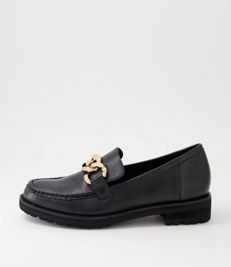 Women ZIERA Loafers<Misima W Black Leather Loafers