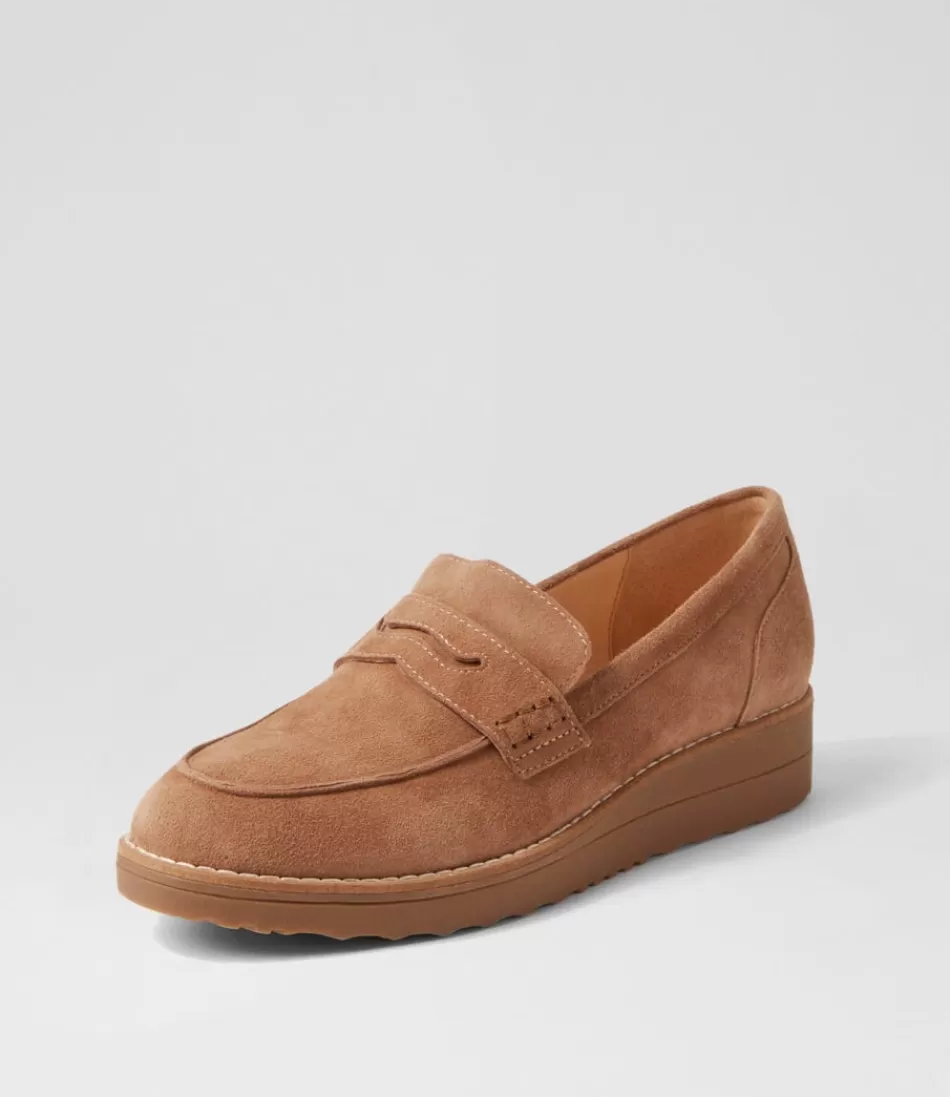 Women TOP END Loafers<Oley Light Choc Suede Loafers