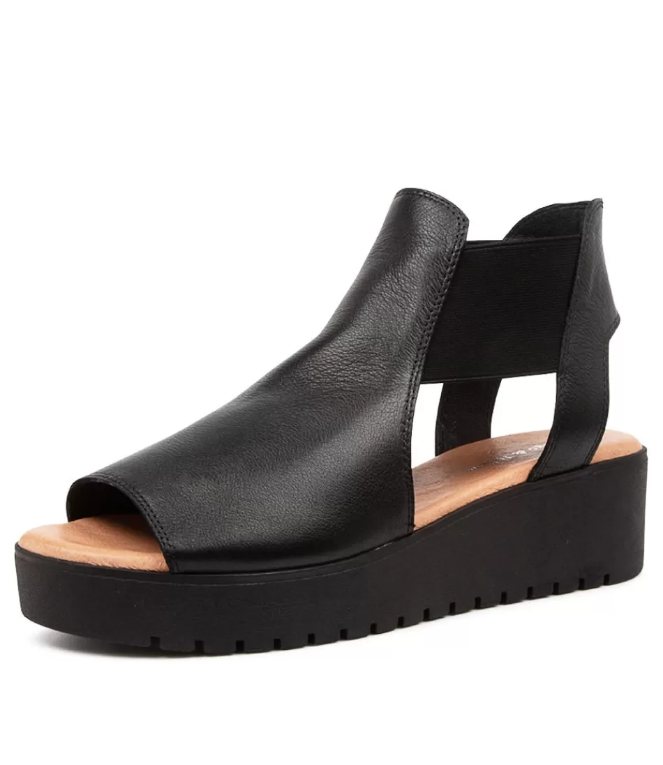 Women DJANGO & JULIETTE Wedges<Ozie Black-Tan Leather
