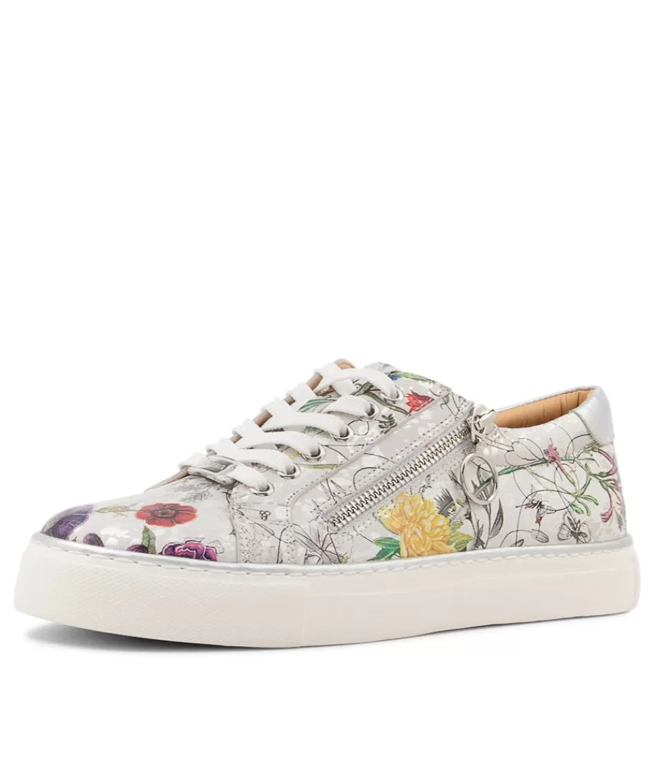 Women ZIERA Comfort<Pamela Xf White Fields Leather Sneakers