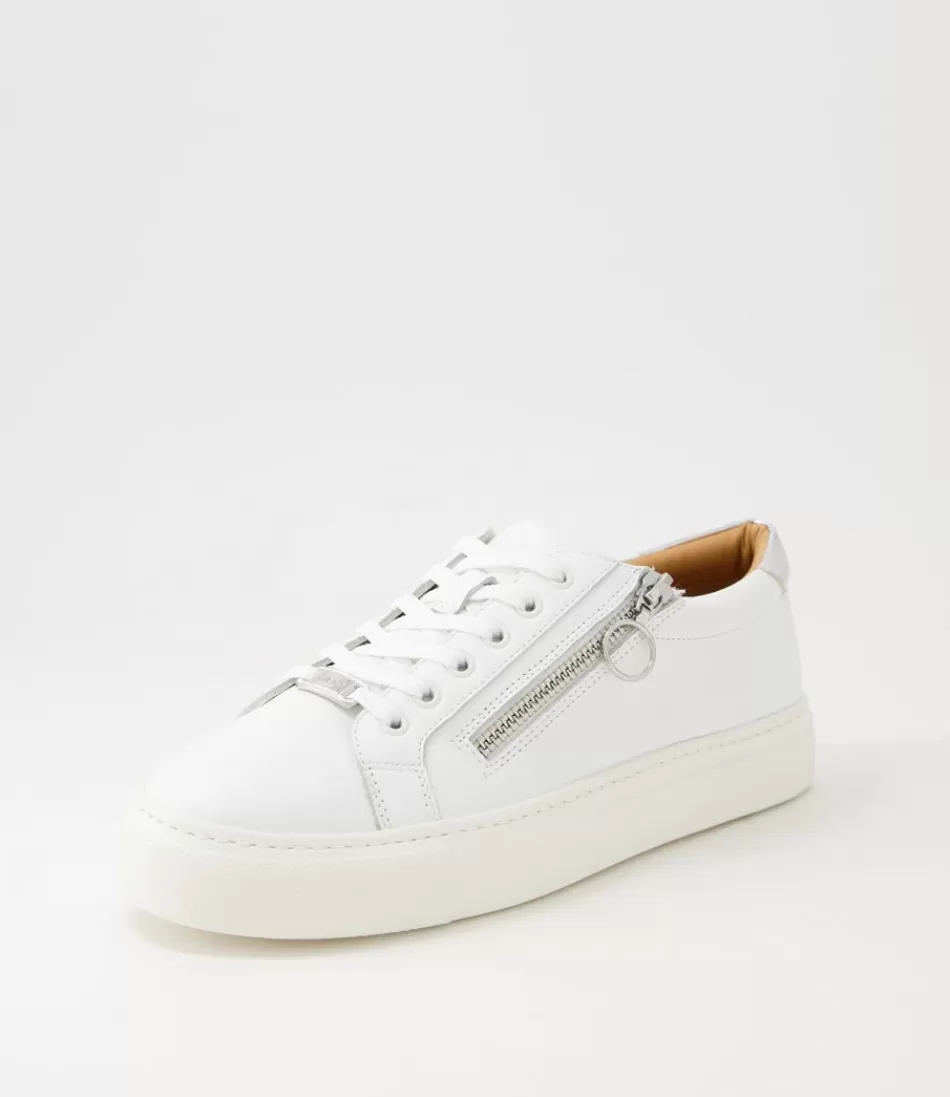 Women ZIERA Comfort<Pamela Xf White Silver Leather Sneakers