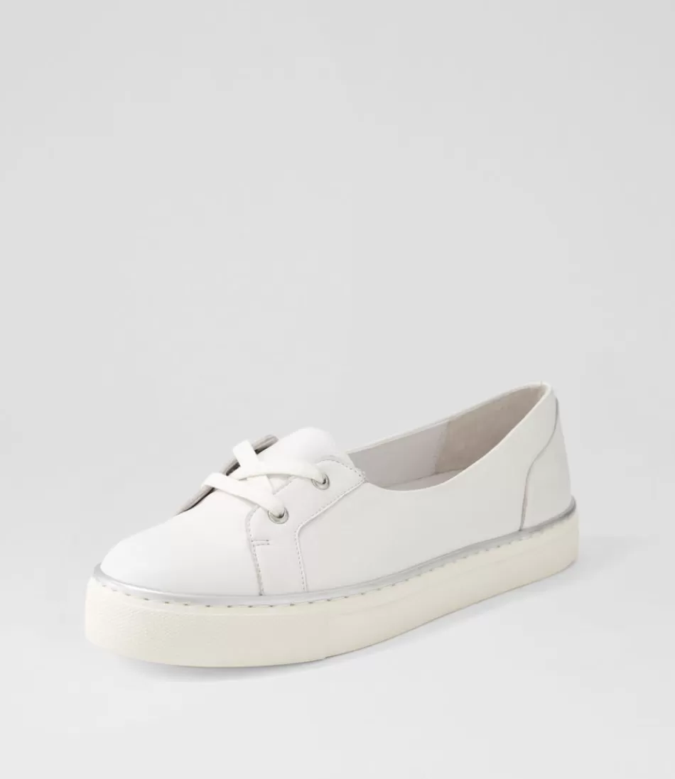 Women ZIERA Flats<Patrese Xf White Leather Flat Shoes