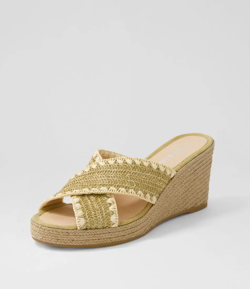 Women DJANGO & JULIETTE Wedges<Prindle Coffee Beige Synthetic Raffia Espadrilles