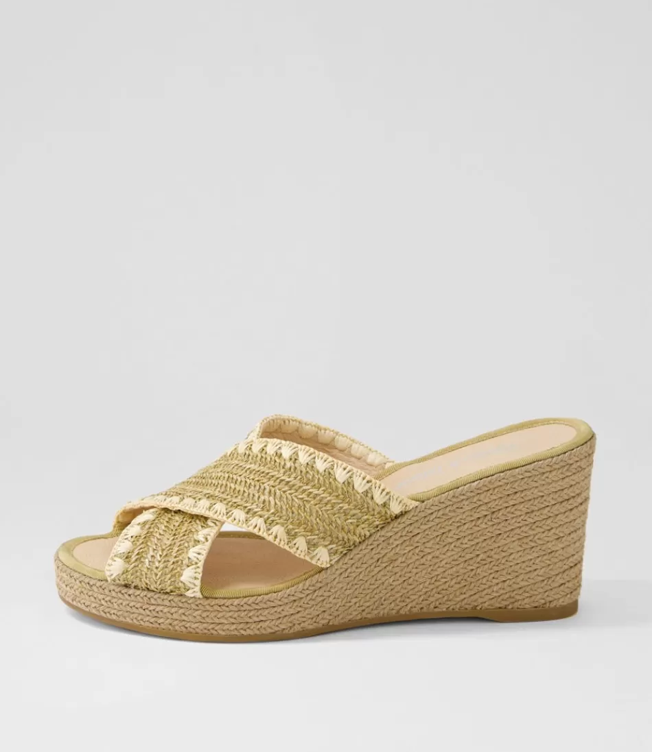 Women DJANGO & JULIETTE Wedges<Prindle Coffee Beige Synthetic Raffia Espadrilles