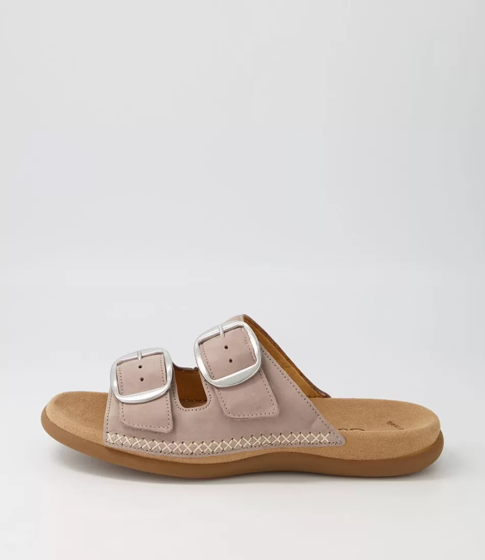 Women GABOR Comfort<Raum Leinen Nubuck Slides