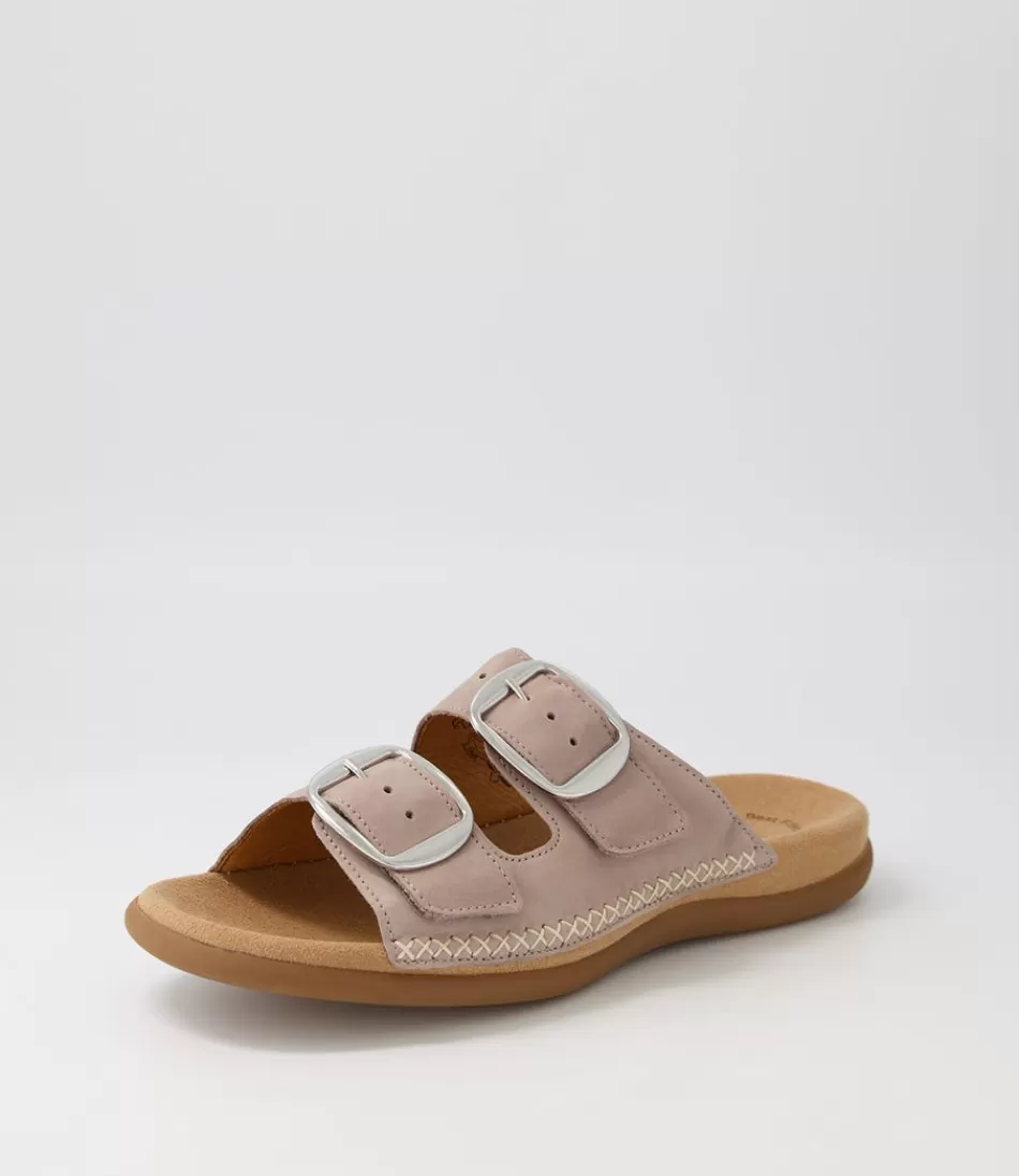 Women GABOR Comfort<Raum Leinen Nubuck Slides
