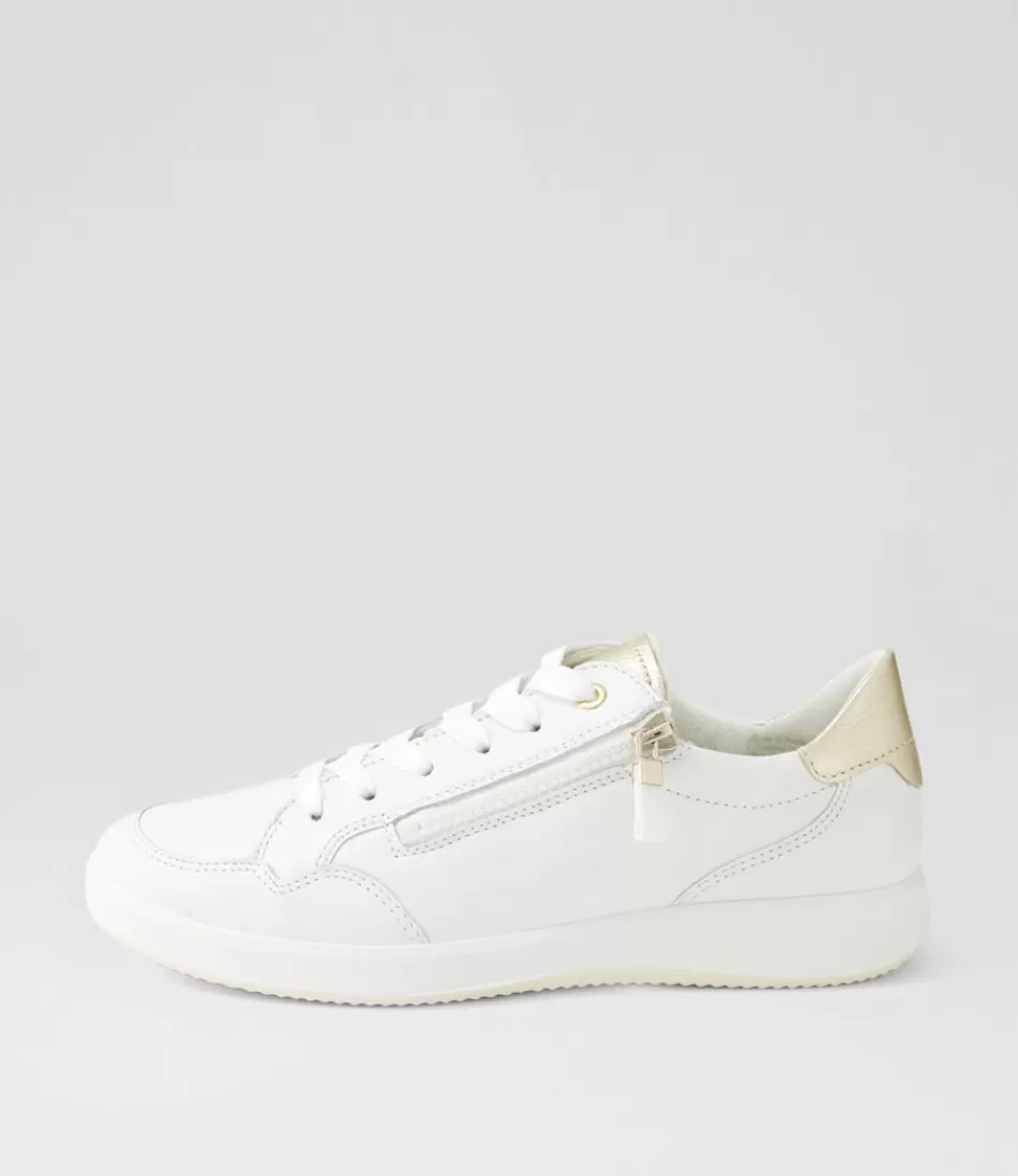 Women ARA Comfort<Roma 1 White Platinum Leather Sneakers