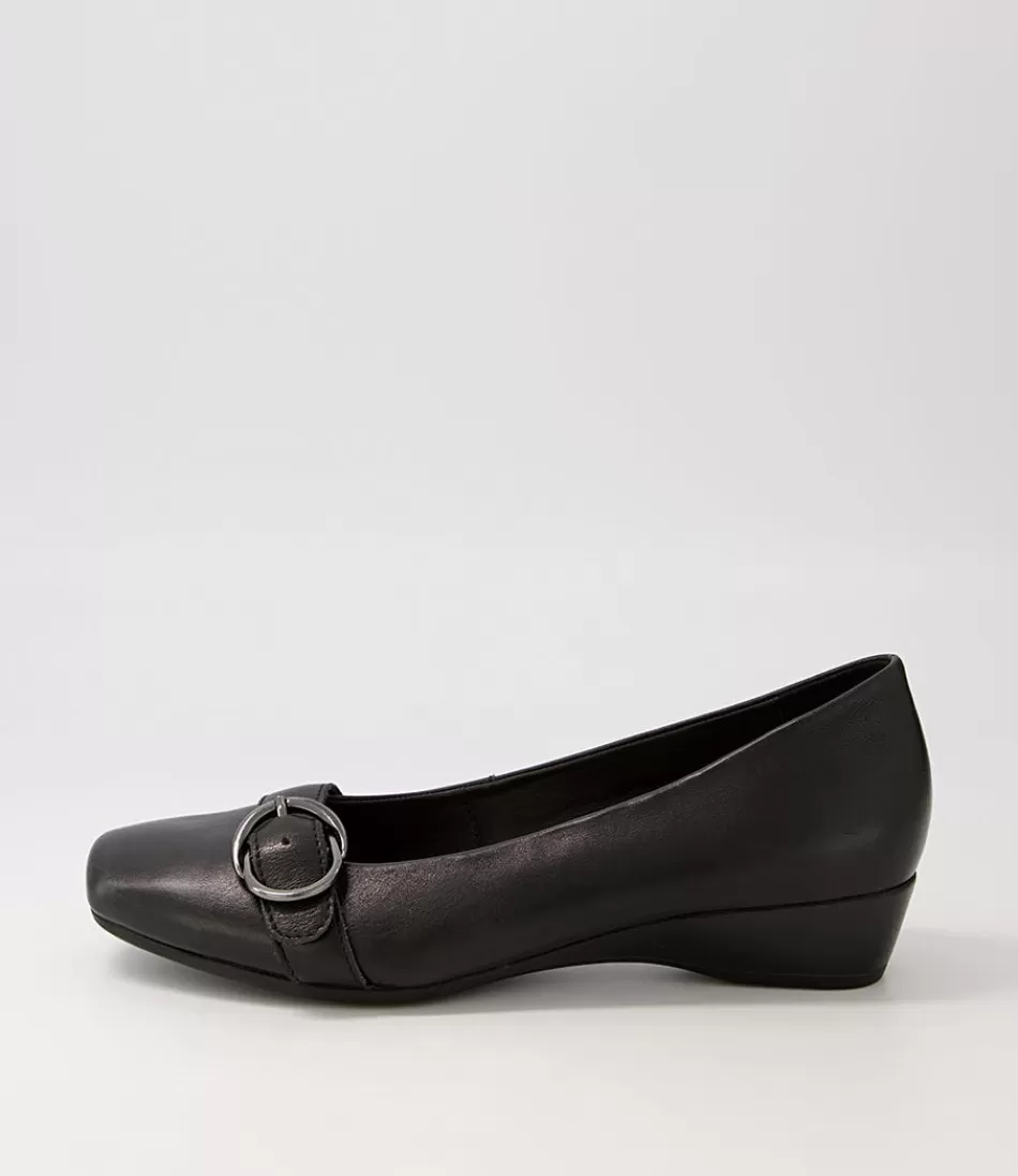 Women SUPERSOFT Comfort<Ryan Black Leather Heels
