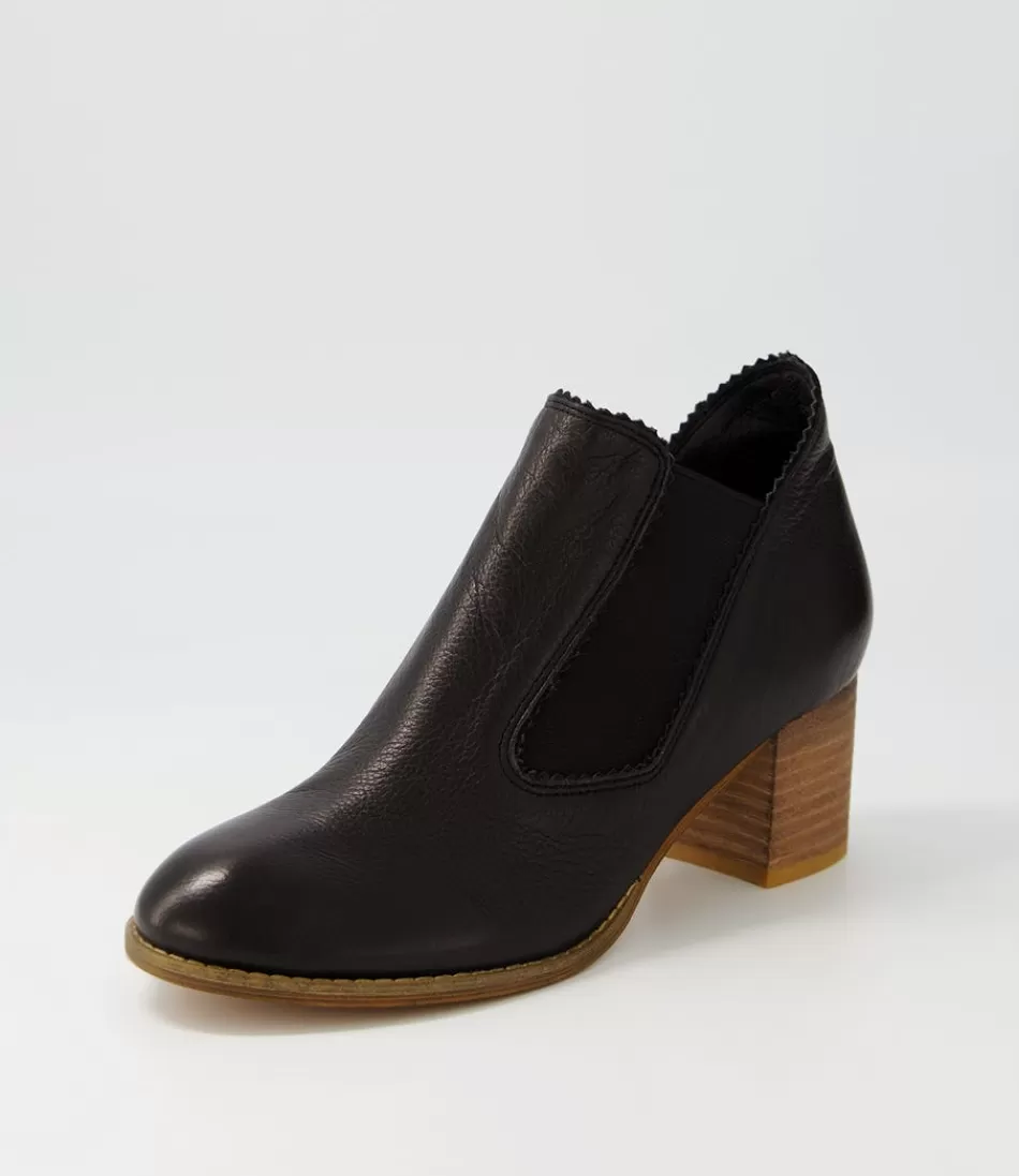 Women DJANGO & JULIETTE Boots<Salman Black Natural Heel Leather Ankle Boots