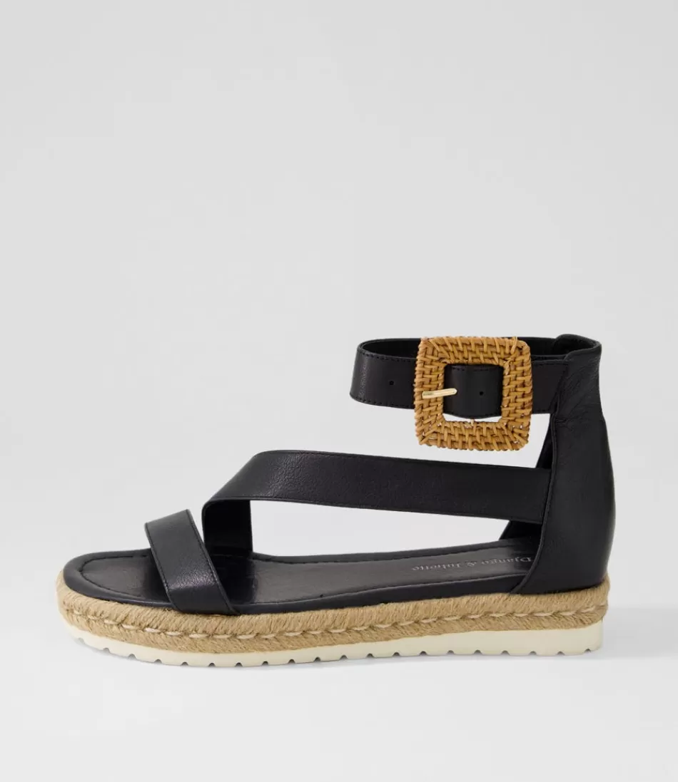 Women DJANGO & JULIETTE Espadrilles<Sisel Black Natural Leather Buckle Espadrilles