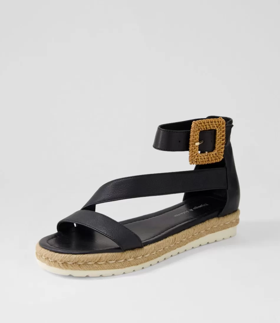 Women DJANGO & JULIETTE Espadrilles<Sisel Black Natural Leather Buckle Espadrilles