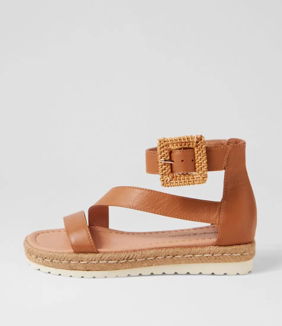 Women DJANGO & JULIETTE Espadrilles<Sisel Dark Tan Natural Leather Buckle Espadrilles
